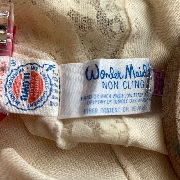 Wonder Maid Full Slip Dress Ivory Lacy Nylon Vintage 34 - Picture 10 of 10